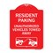 Signmission Tow Away Resident Parking Unauthorized Vehicles Towed Away With Car Tow Graphic, A-DES-RW-1824-22806 A-DES-RW-1824-22806 - alternate 1